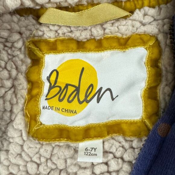 Boden Girls 6-7 Y Blue Polkadot Zip Up Jacket - Picture 3 of 7